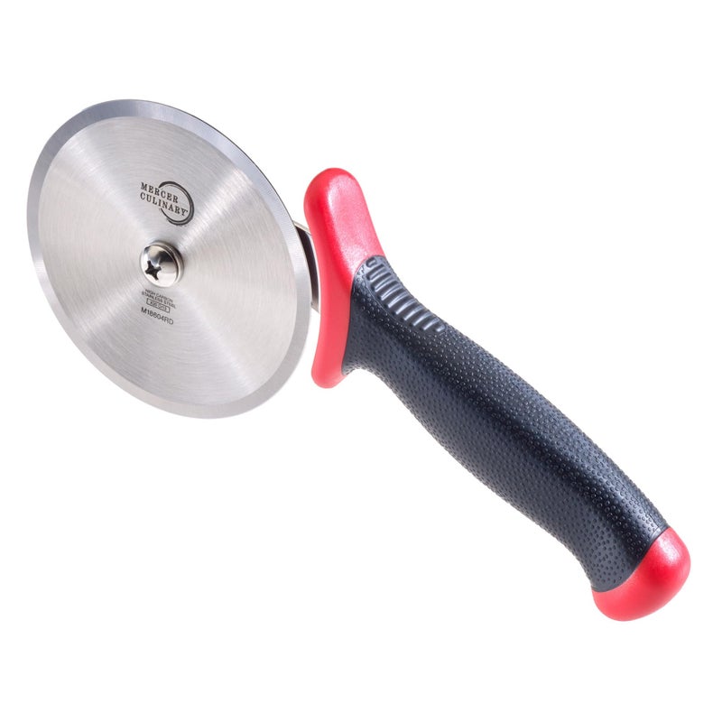 Mercer Culinary Millennia Pizza Cutter with Red Handle, 4 Inch Wheel, Stainless Steel - Image 3